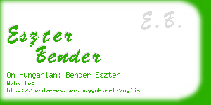 eszter bender business card